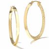 Thumbnail Image 0 of 32.0mm Diamond-Cut Inverted Square Hoop Earrings in 14K Gold