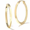 Thumbnail Image 1 of 32.0mm Diamond-Cut Inverted Square Hoop Earrings in 14K Gold