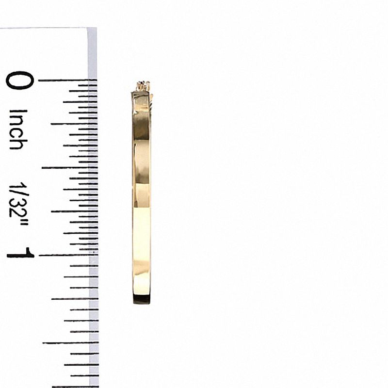 32.0mm Diamond-Cut Inverted Square Hoop Earrings in 14K Gold