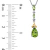 Thumbnail Image 1 of Pear-Shaped Peridot and Diamond Accent Pendant and Earrings Set in Sterling Silver and 14K Gold