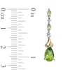 Thumbnail Image 3 of Pear-Shaped Peridot and Diamond Accent Pendant and Earrings Set in Sterling Silver and 14K Gold