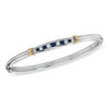 Thumbnail Image 0 of Blue and White Sapphire Bangle in Sterling Silver and 14K Gold - 8.5"