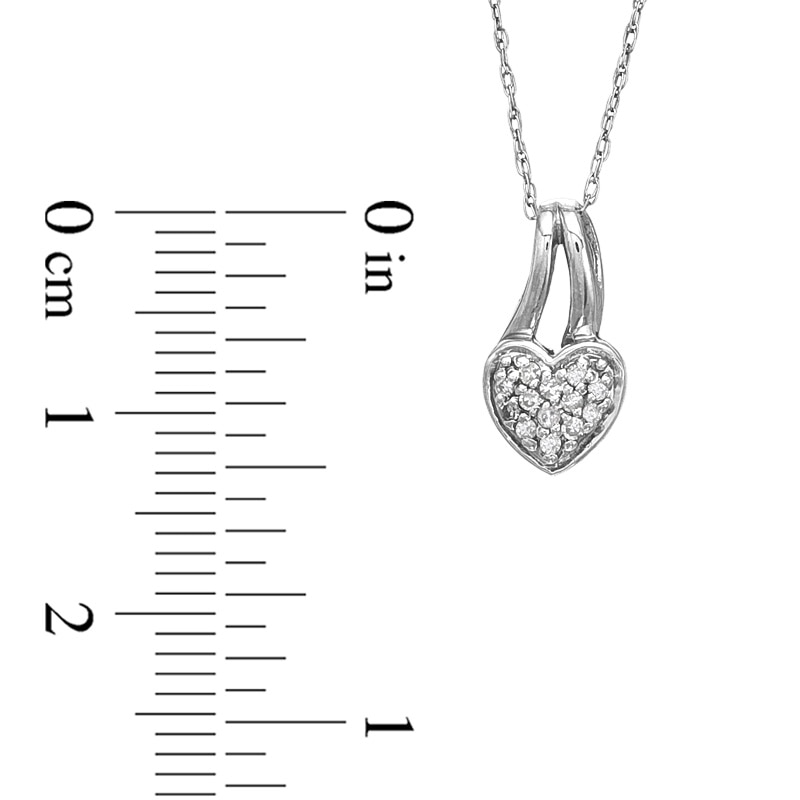 1/20 CT. T.W. Diamond Split Bail Heart Pendant in 10K White Gold