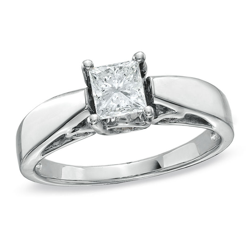 Main Image 1 of 1 CT. T.W. Princess-Cut Diamond Engagement Ring in 14K White Gold