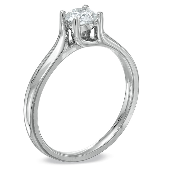 1/2 CT. Certified Diamond Solitaire Engagement Ring in 14K White Gold (I/Si2)
