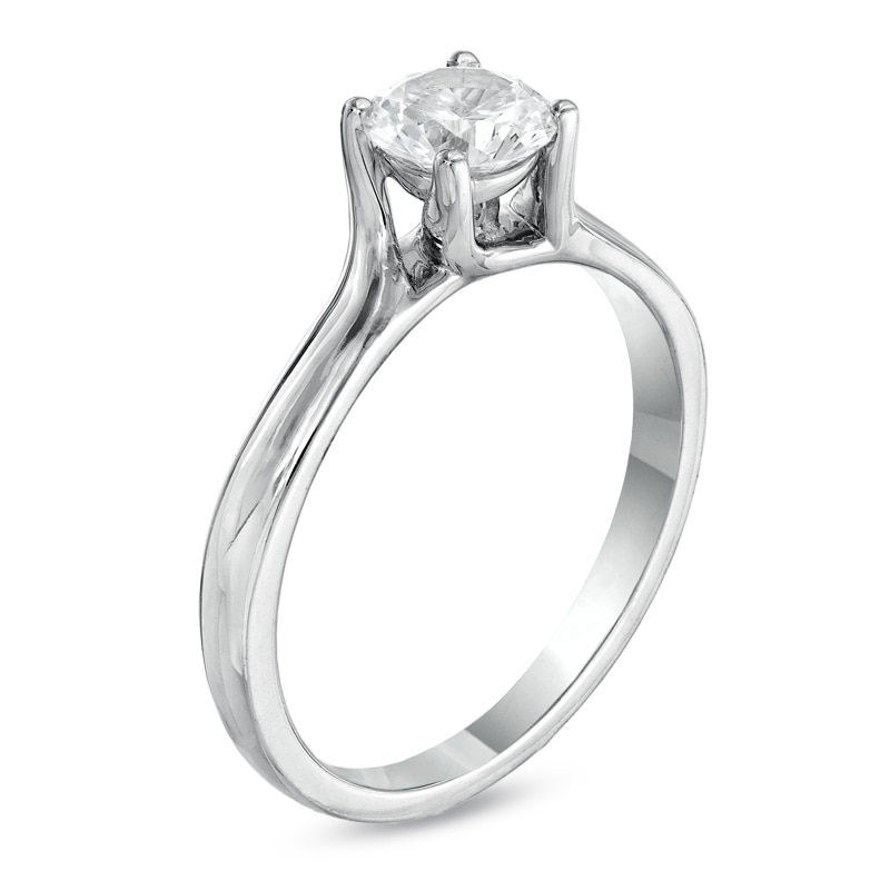 Main Image 2 of 3/4 CT. Certified Diamond Solitaire Engagement Ring in 14K White Gold (I/SI2)
