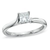 Thumbnail Image 1 of 1/2 CT. Certified Princess-Cut Diamond Solitaire Engagement Ring in 14K White Gold (I/SI2)