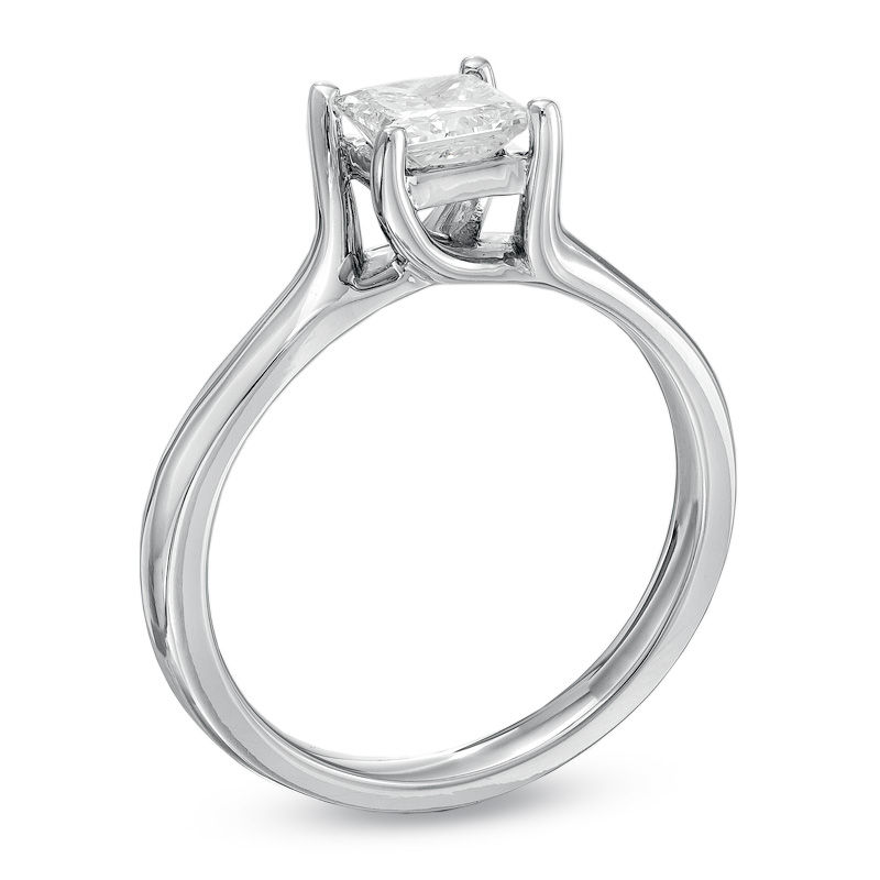 Main Image 2 of 3/4 CT. Certified Princess-Cut Diamond Solitaire Engagement Ring in 14K White Gold (I/SI2)