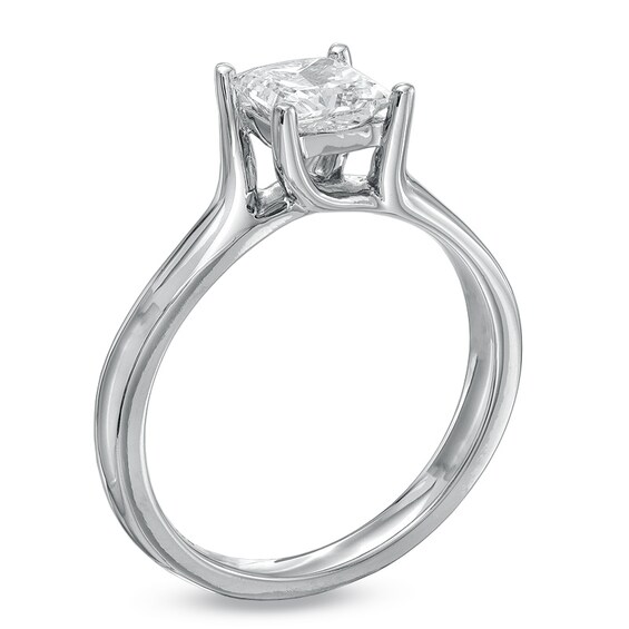 1 CT. Certified Princess-Cut Diamond Solitaire Engagement Ring in 14K White Gold (I/Si2)