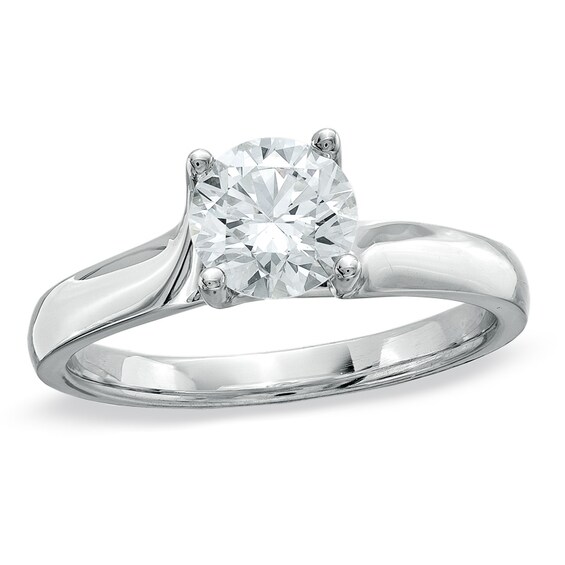 1 CT. Certified Diamond Solitaire Engagement Ring in 14K White Gold (I/Si2)