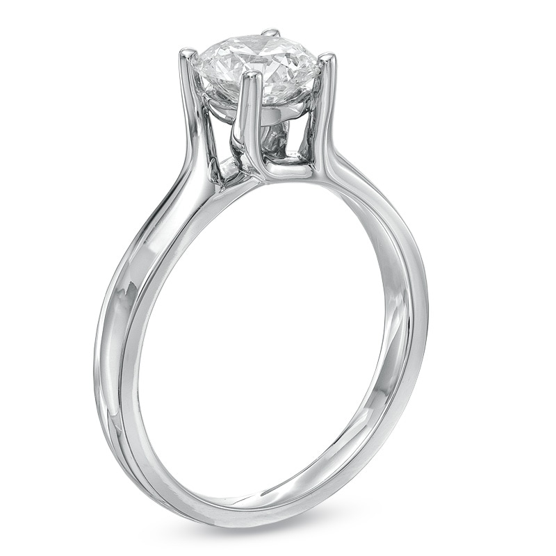 Main Image 2 of 1 CT. Certified Diamond Solitaire Engagement Ring in 14K White Gold (I/SI2)