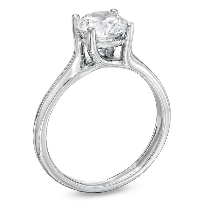 Main Image 2 of 1-1/2 CT. Certified Diamond Solitaire Engagement Ring in 14K White Gold (I/SI2)