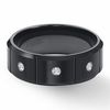 Thumbnail Image 1 of Triton 1/10 CT. T.W. Diamond Three Stone Comfort Fit Black Tungsten Wedding Band