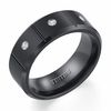 Thumbnail Image 1 of Triton Men's 1/10 CT. T.W. Diamond Three Stone Comfort Fit Black Tungsten Wedding Band