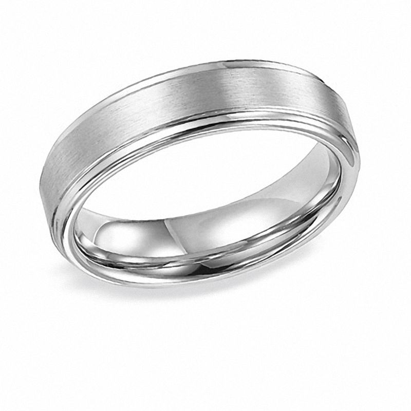 Tungsten Rings Zales Triton Men S 6 0mm Comfort Fit Double Groove Tungsten Wedding Band