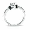 Thumbnail Image 2 of 1/4 CT. T.W. Enhanced Black and White Diamond Station Engagement Ring in 10K White Gold