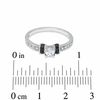 Thumbnail Image 3 of 1/4 CT. T.W. Enhanced Black and White Diamond Station Engagement Ring in 10K White Gold
