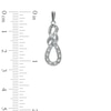 Thumbnail Image 2 of 1/10 CT. T.W. Diamond Knotted Swirl Drop Earrings in Sterling Silver