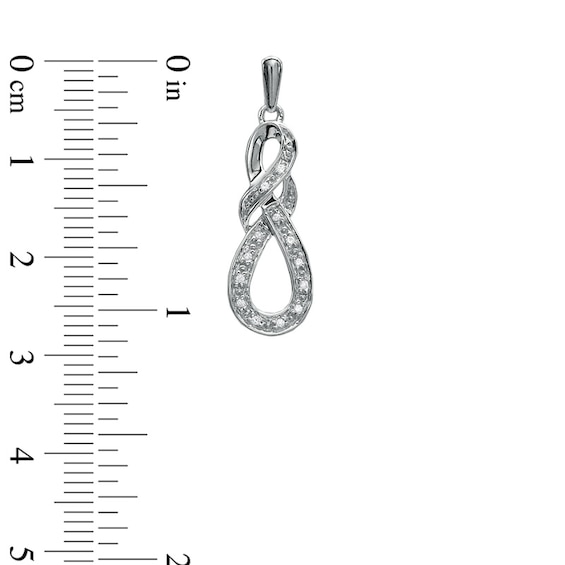 1/10 CT. T.w. Diamond Knotted Swirl Drop Earrings in Sterling Silver