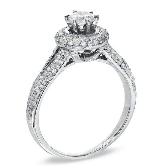 5/8 CT. T.W. Diamond Split Shank Frame Engagement Ring in 10K White Gold 5/8 CT. T.W. Diamond Split Shank Frame Engagement Ring in 10K White Gold