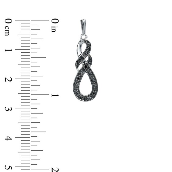 1/10 CT. T.w. Black Diamond Swirl Drop Earrings in Sterling Silver
