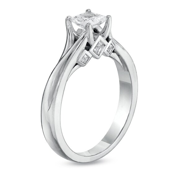 1 CT. T.w. Princess-Cut Diamond Solitaire Engagement Ring in 14K White Gold