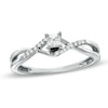 Thumbnail Image 1 of 1/6 CT. T.W. Princess-Cut Diamond Twine Shank Promise Ring in 10K White Gold