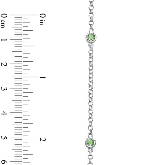 Peridot Station Necklace in Sterling Silver