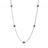 Thumbnail Image 0 of Garnet Station Necklace in Sterling Silver