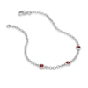 Thumbnail Image 1 of Garnet Station Bracelet in Sterling Silver