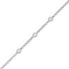 Thumbnail Image 0 of Aquamarine Station Bracelet in Sterling Silver