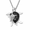 Thumbnail Image 1 of Enhanced Black and White Diamond Mother Turtle and Baby Turtle Pendant in 10K White Gold