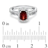 Thumbnail Image 2 of Cushion-Cut Garnet and White Topaz Frame Ring in Sterling Silver