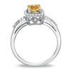 Thumbnail Image 1 of Cushion-Cut Citrine and White Topaz Frame Ring in Sterling Silver