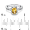 Thumbnail Image 2 of Cushion-Cut Citrine and White Topaz Frame Ring in Sterling Silver