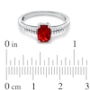 Cushion-Cut Lab-Created Ruby and White Sapphire Ring in Sterling Silver