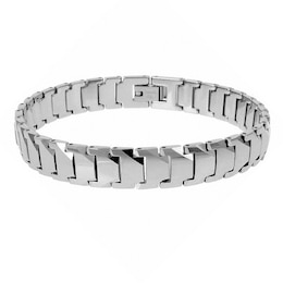 Wide Link Bracelet in Tungsten - 8.25"
