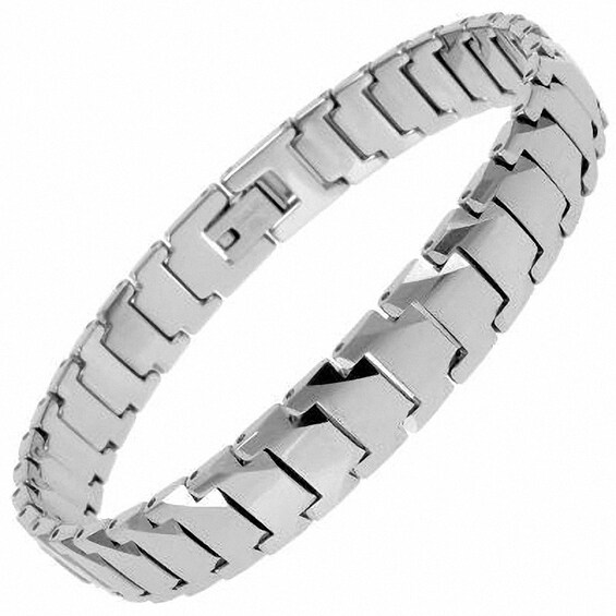 Wide Link Bracelet in Tungsten - 8.25"