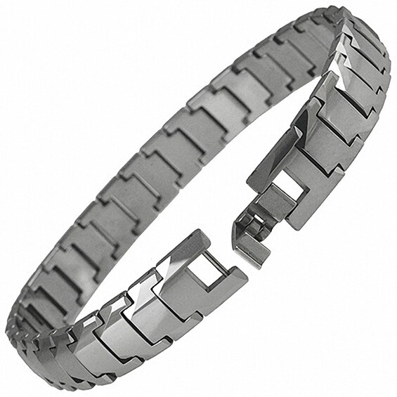 Wide Link Bracelet in Tungsten - 8.25"