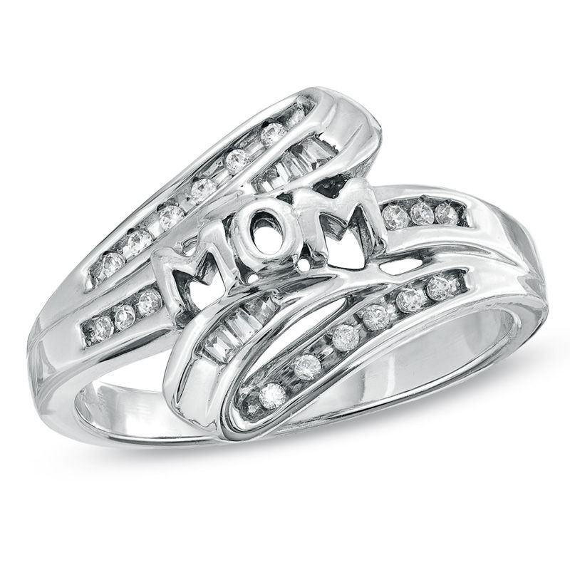 Diamond Accent MOM Ring in Sterling Silver Zales