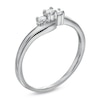 Thumbnail Image 1 of 1/6 CT. T.W. Diamond Three Stone Bypass Promise Ring in Sterling Silver