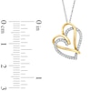 Thumbnail Image 1 of 1/7 CT. T.W. Diamond Double Heart Pendant in 10K Two-Tone Gold