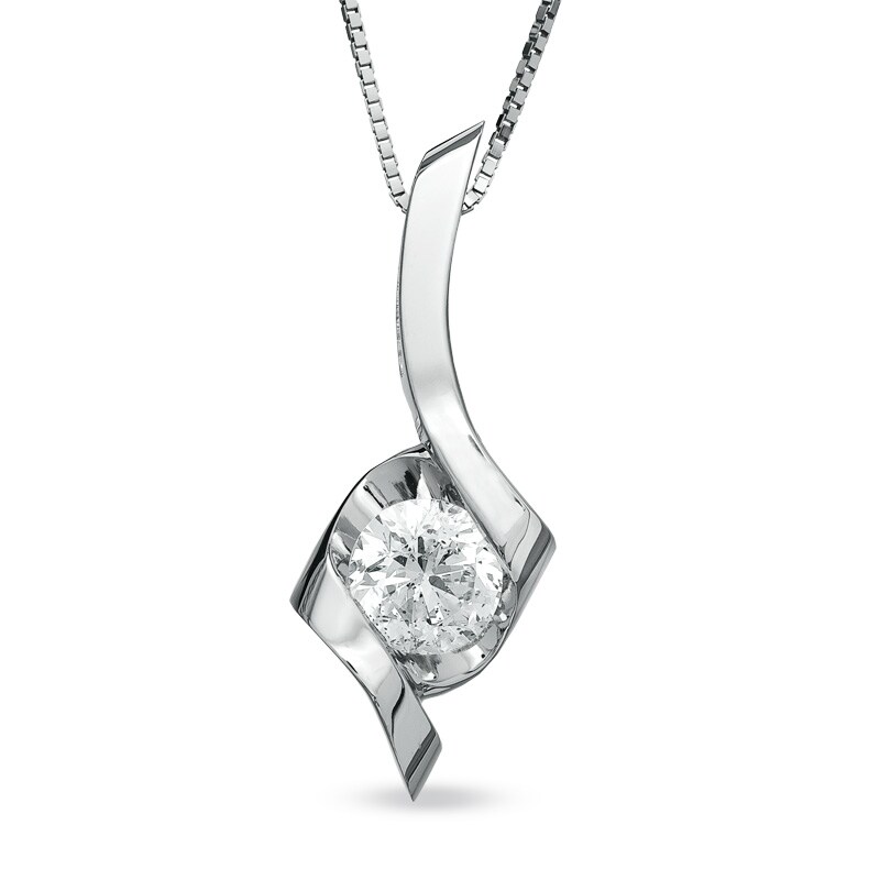 Main Image 1 of 1 CT. Certified Diamond Sirena™ Solitaire Pendant in 14K White Gold (I/I1)