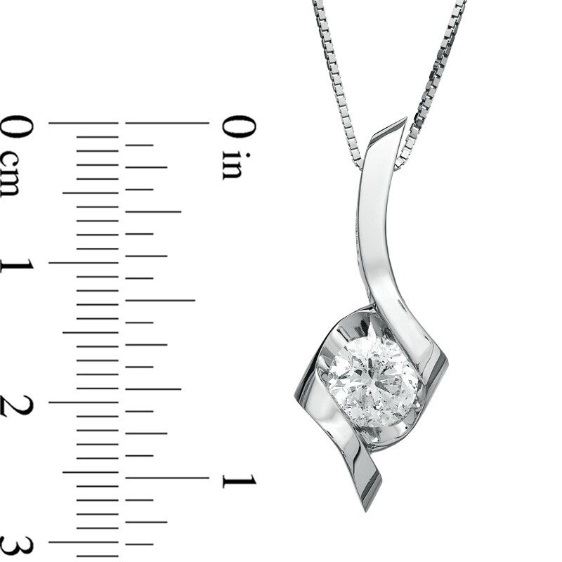 Main Image 2 of 1 CT. Certified Diamond Sirena™ Solitaire Pendant in 14K White Gold (I/I1)