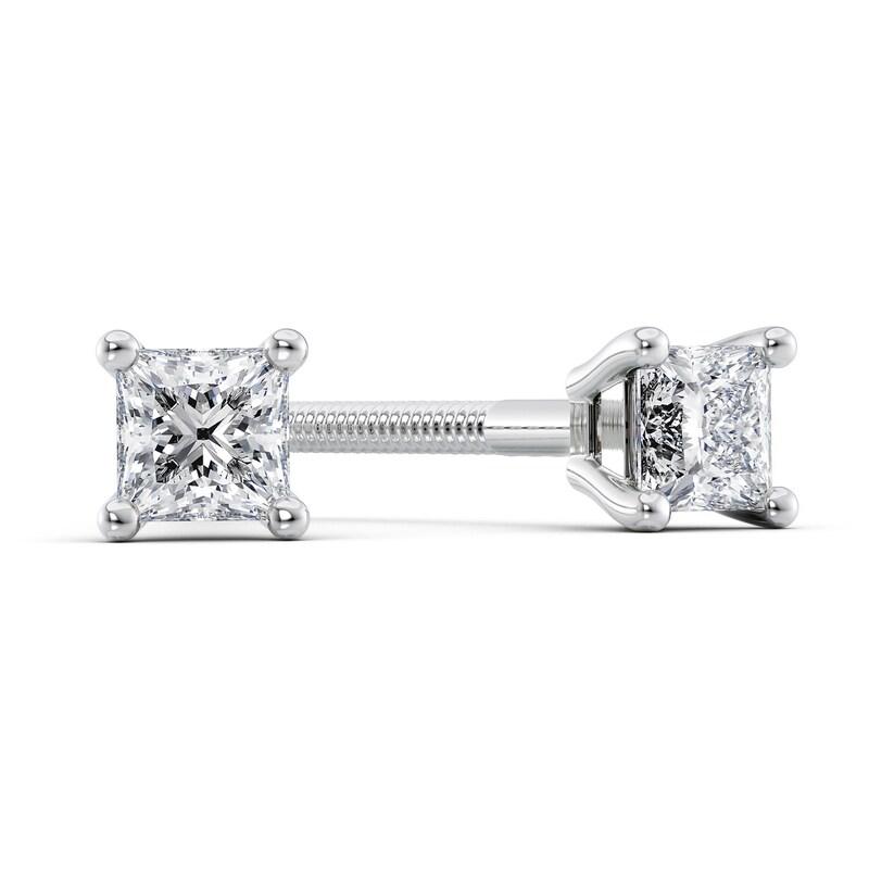 Princess cut diamond earrings platinum Clearance