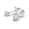 Thumbnail Image 1 of 1/4 CT. T.W. Certified Princess-Cut Diamond Solitaire Stud Earrings in Platinum (I/VS2)