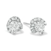 Thumbnail Image 1 of 1 CT. T.W. Diamond Cyclone Stud Earrings in 14K White Gold