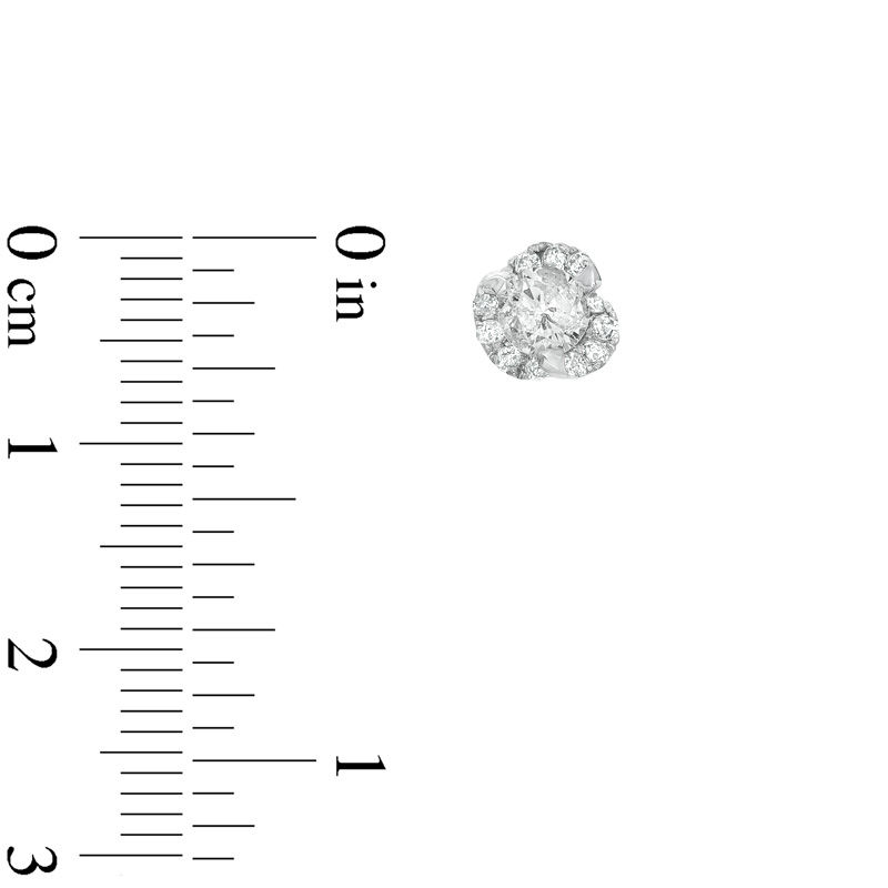Main Image 2 of 1 CT. T.W. Diamond Cyclone Stud Earrings in 14K White Gold
