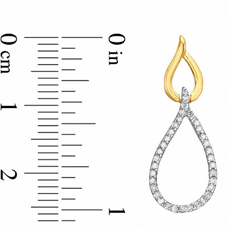 Main Image 2 of 1/5 CT. T.W. Diamond Double Teardrop Earrings in 10K Gold