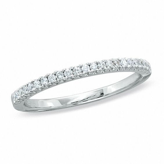 Las 1 6 Ct T W Diamond Wedding Band In 14k White Gold T W Diamond Wedding Band In 14k White Gold